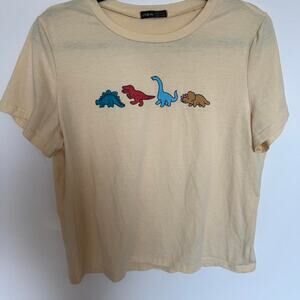 Shein cream dinosaur t shirt size